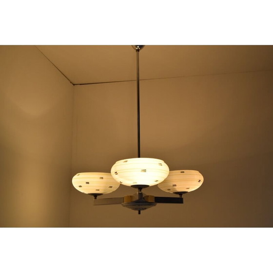 Image 1 of Vintage glazen kroonluchter van Zukov, Tsjecho-Slowakije 1960