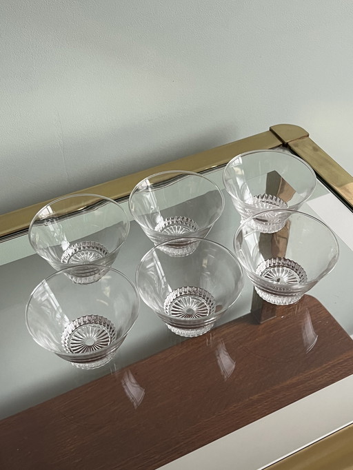 Vintage Reims France glazen schaaltjes voor dessert