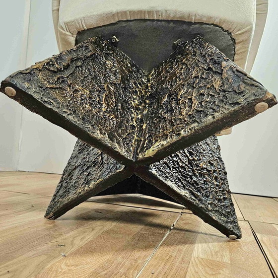 Image 1 of Paar vintage fauteuils met epoxy en bronzen onderstel van Adrian Pearsall, 1960