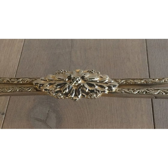 Image 1 of Vintage zilveren en glazen salontafel, 1940