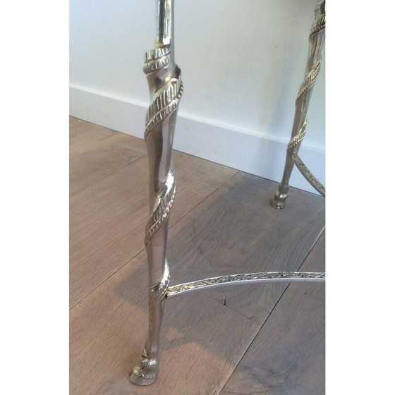 Image 1 of Vintage zilveren en glazen salontafel, 1940