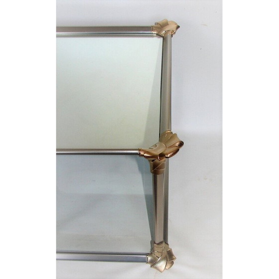 Image 1 of Vintage aluminium en glazen salontafel, 1970