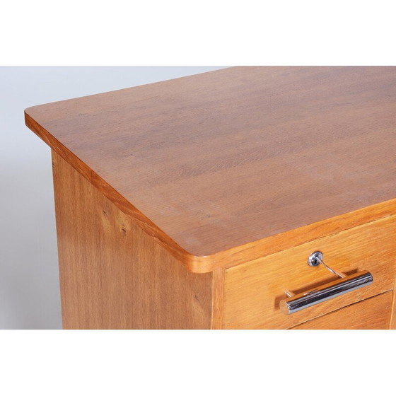 Image 1 of Vintage Bauhaus eikenhouten bureau van Jindrich Halabala voor Up Zavody, Tsjechië 1930