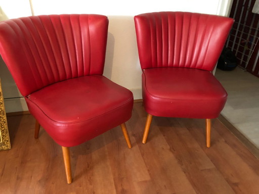 2x Vintage Cocktail Stoelen