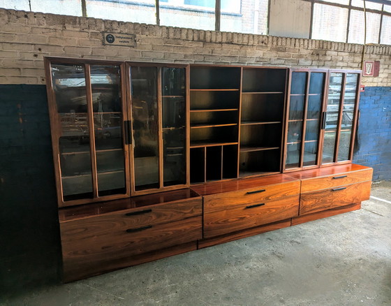 Image 1 of 3X Rosewood Wall Unit - Ib Kofod-Larsen For Faarup Møbelfabrik 