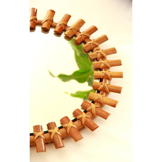 Image 1 of Vintage rieten spiegel, Italië 1960