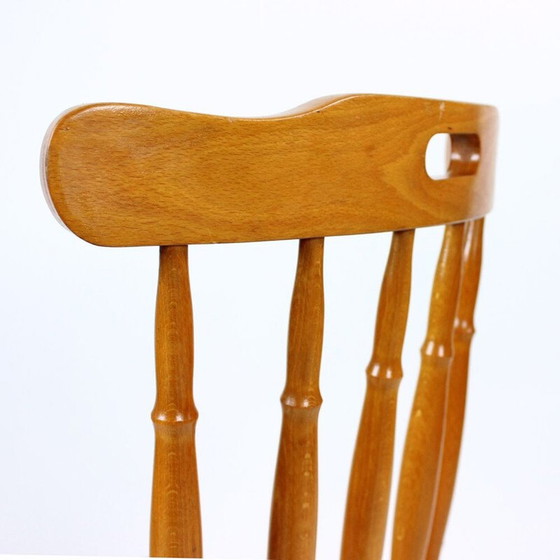 Image 1 of Set van 4 vintage eiken eetkamerstoelen, Tsjecho-Slowakije 1960