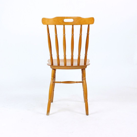 Image 1 of Set van 4 vintage eiken eetkamerstoelen, Tsjecho-Slowakije 1960