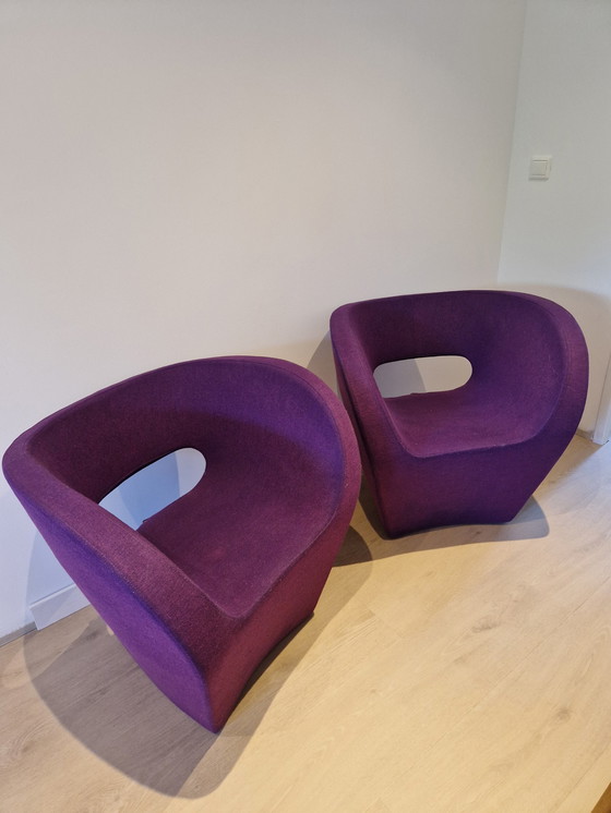 Image 1 of 2x Moroso fauteuil Victoria and Albert paars