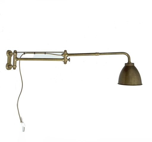 Grote Vintage Messing Wandlamp