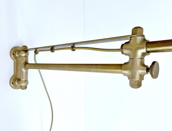 Image 1 of Grote Vintage Messing Wandlamp