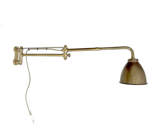 Grote Vintage Messing Wandlamp