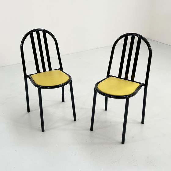 Image 1 of 4 No.222 stoelen met gele zitting van Robert Mallet-Stevens voor Pallucco, 1980S