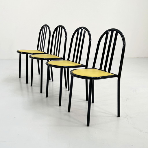 4 No.222 stoelen met gele zitting van Robert Mallet-Stevens voor Pallucco, 1980S