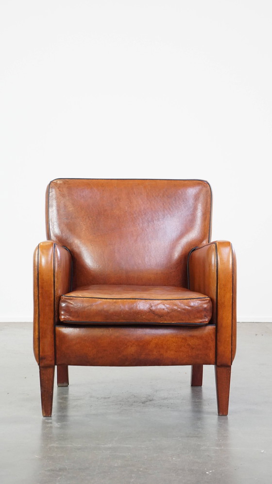 Image 1 of Armchair Gemaakt Van Schapenleer