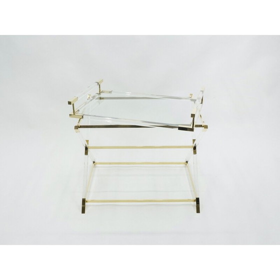 Image 1 of Vintage plexiglas en messing dienstmeisje 1970