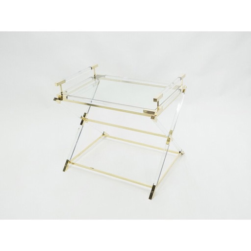 Vintage plexiglas en messing dienstmeisje 1970