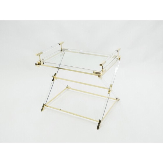 Image 1 of Vintage plexiglas en messing dienstmeisje 1970