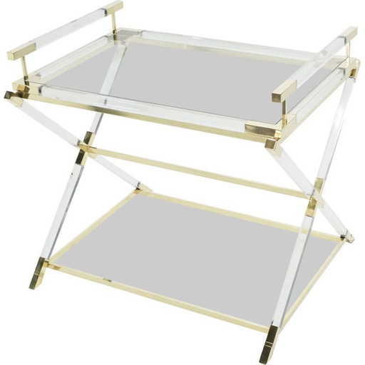 Vintage plexiglas en messing dienstmeisje 1970