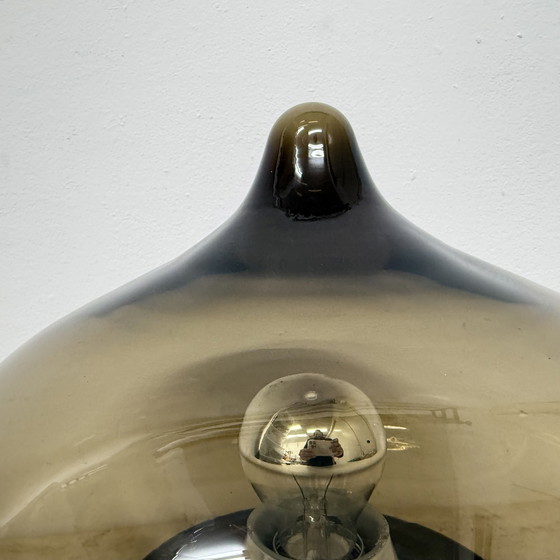 Image 1 of Mid Century Dijkstra glazen plafondlamp Space Age, 1970'S
