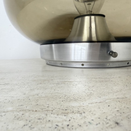 Image 1 of Mid Century Dijkstra glazen plafondlamp Space Age, 1970'S