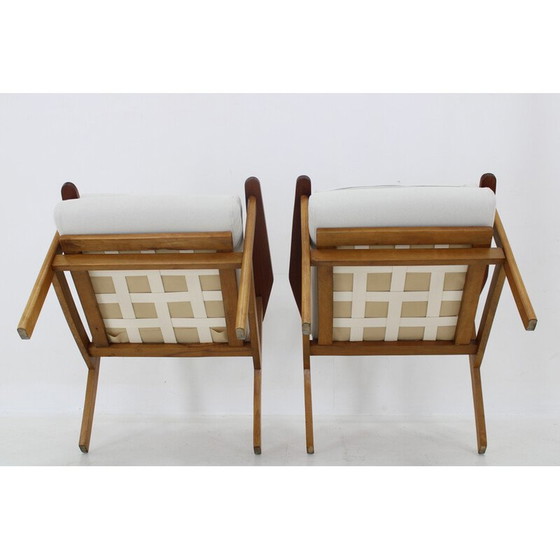 Image 1 of Paar vintage fauteuils in beukenhout en teak, Denemarken 1960