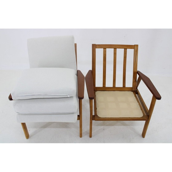 Image 1 of Paar vintage fauteuils in beukenhout en teak, Denemarken 1960