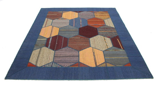 Image 1 of Origineel handgeknoopt Perzisch tapijt Kelim Patchwork Design 228 X 160 Cm Topconditie