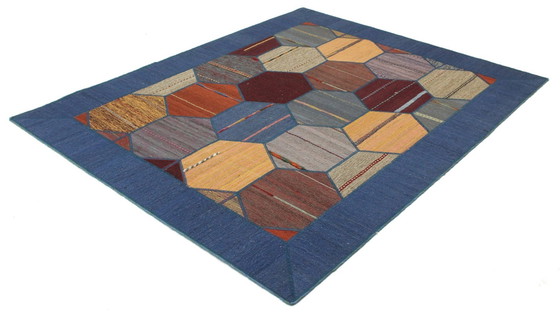 Image 1 of Origineel handgeknoopt Perzisch tapijt Kelim Patchwork Design 228 X 160 Cm Topconditie