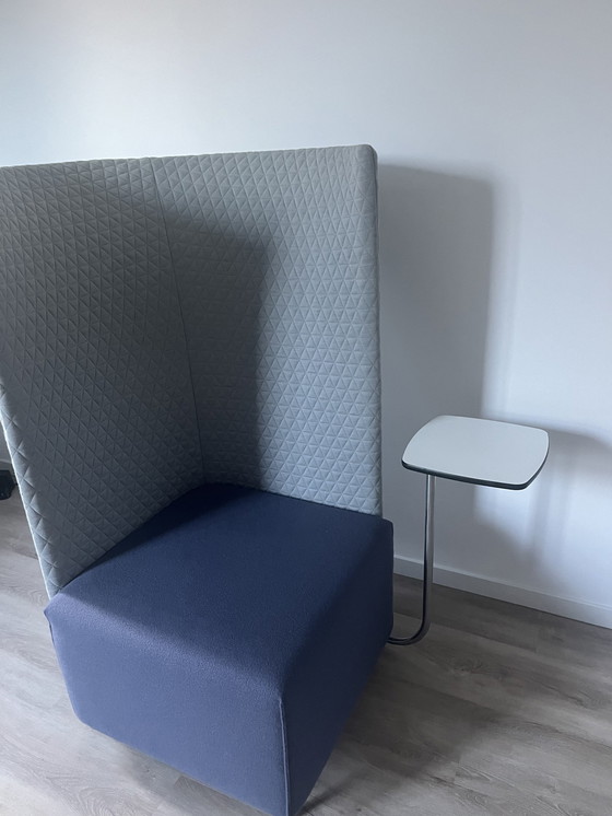 Image 1 of Fauteuil Montis Scene Xxl Blauw-Grijs Incl Tafeltje 