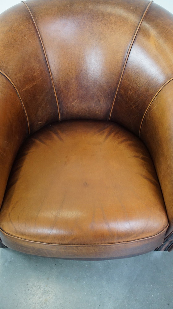 Image 1 of 2 X Clubfauteuil Gemaakt Van Schapenleer