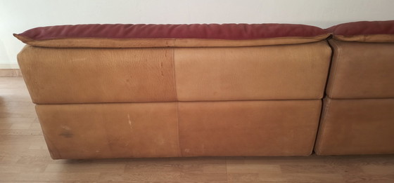 Image 1 of Bogo leer en suède sofa van Carlo Bartoli voor Rossi Di Albizzate, 1970, set van 2