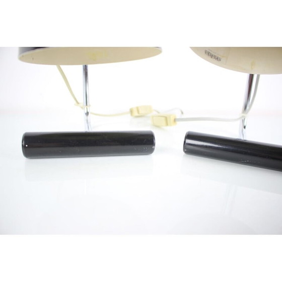 Image 1 of Paar vintage metalen tafellampen van Josef Hurka voor Napako, Tsjechië 1970