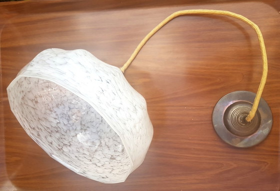 Image 1 of Art Nouveau wit gemarmerd plafondlamp