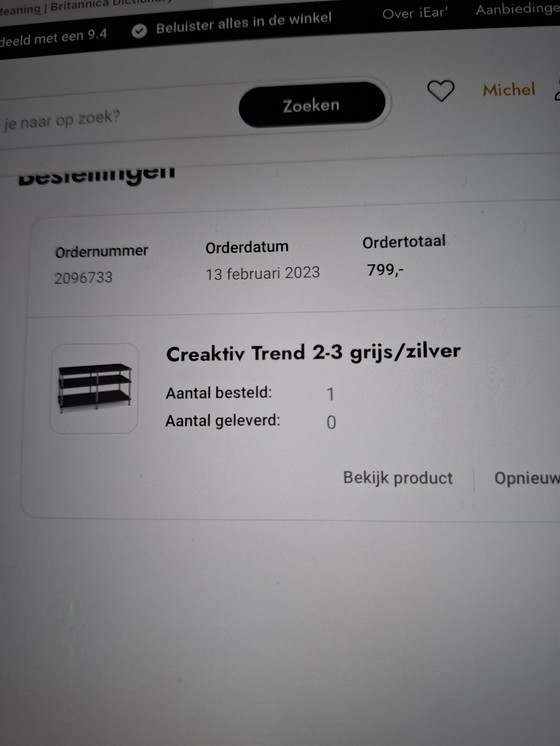 Image 1 of Audiomeubel Creaktiv Trend 2-3 Grijs Zilver 