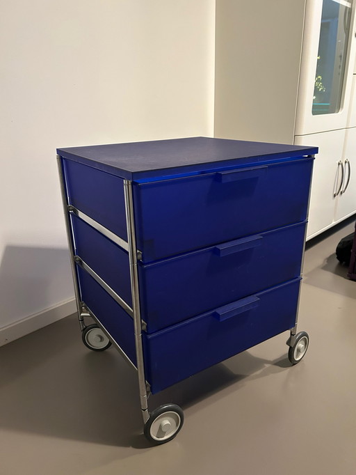 Kartell Mobil 3 Trolley Kobaltblauw