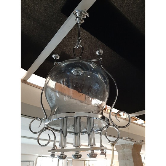 Image 1 of Vintage bel hanglamp van bubbelglas, Italië 1970