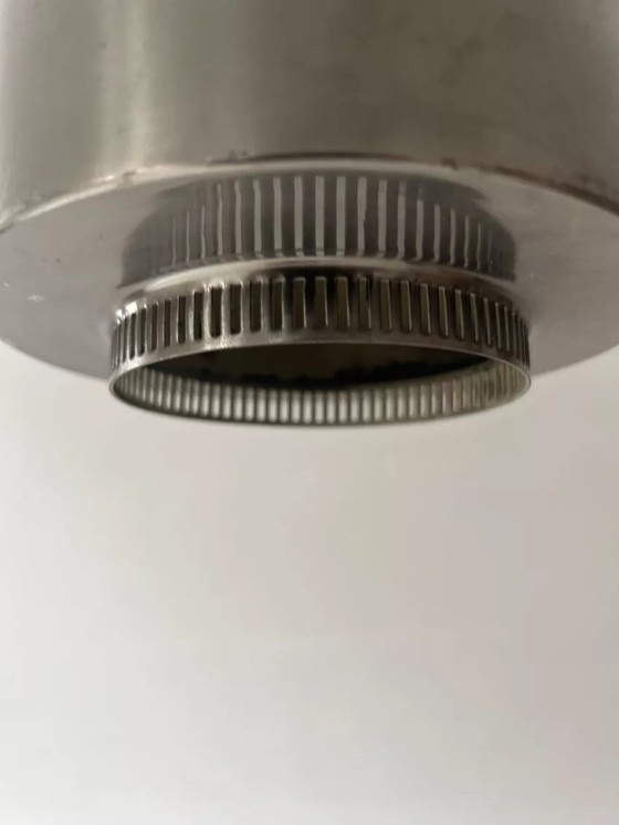 Image 1 of Vintage modernistische kroonluchter, verchroomd metaal, Frankrijk 1940