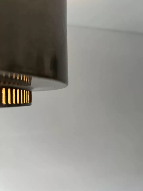 Image 1 of Vintage modernistische kroonluchter, verchroomd metaal, Frankrijk 1940