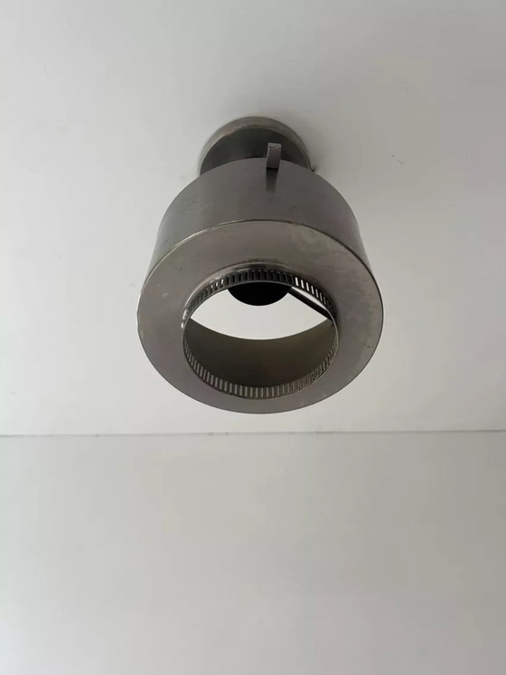 Image 1 of Vintage modernistische kroonluchter, verchroomd metaal, Frankrijk 1940