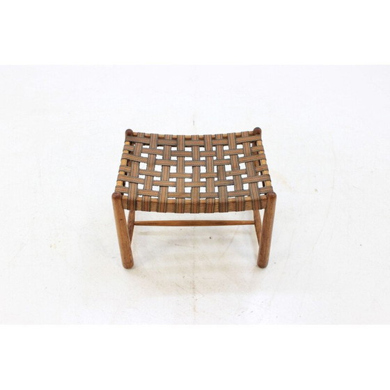 Image 1 of Vintage eikenhouten krukje, Tsjecho-Slowakije 1960