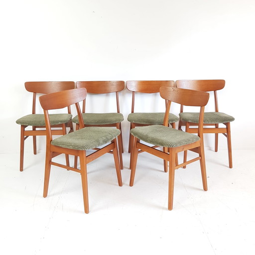 6 Vintage Deense Farstrup Stoelen Nieuw Gestoffeerd 