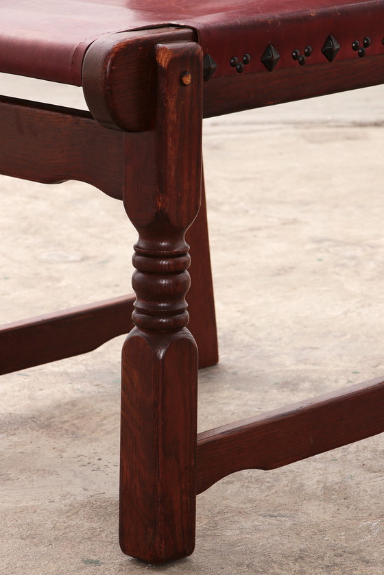 Image 1 of Spaanse Stoel: Rustiek Design met Tuigleer set van 4