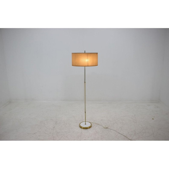Image 1 of Vintage vloerlamp van messing, stof en kunststof, Duitsland 1970