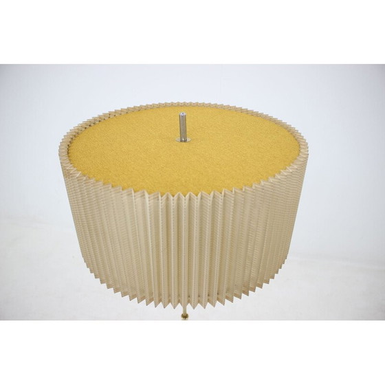 Image 1 of Vintage vloerlamp van messing, stof en kunststof, Duitsland 1970