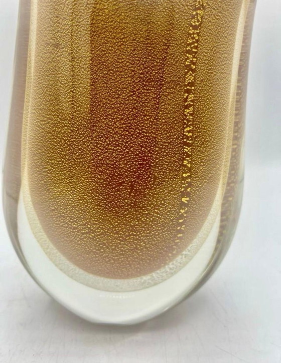 Image 1 of Flavio Poli Seguso Gouden Incrustatie Sommerso Murano Kunstglas , Italië 1970S