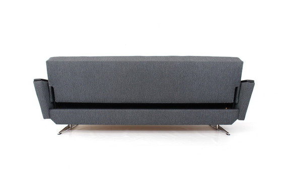 Image 1 of Halverwege de jaren 60 chromen runner sofa / daybed met vouwfunctie en elegante nappa lederen armleuningen