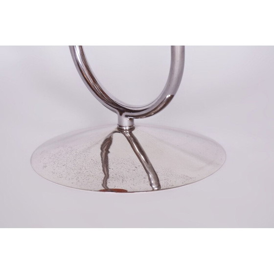 Image 1 of Vintage houten en chromen bloemenhouder door Robert Slezak, Tsjecho-Slowakije 1930