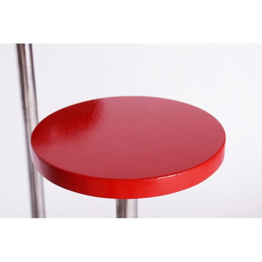 Vintage houten en chromen bloemenhouder door Robert Slezak, Tsjecho-Slowakije 1930