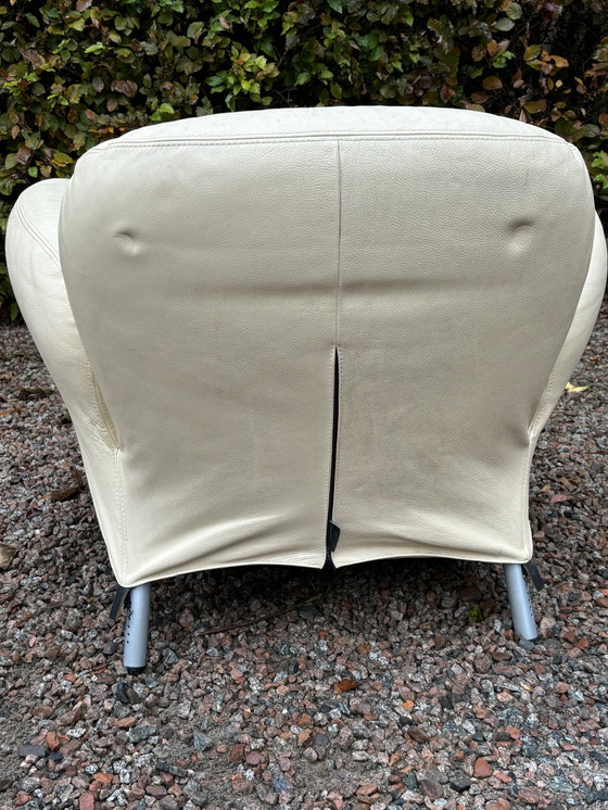 Image 1 of Label Van Der Berg Bobo Crèmekleurige Leren Fauteuil